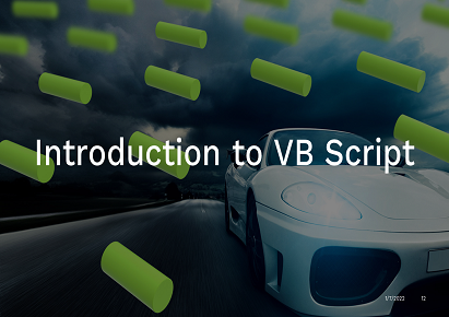 Introduction to VB Script  EDUCEIVB1015