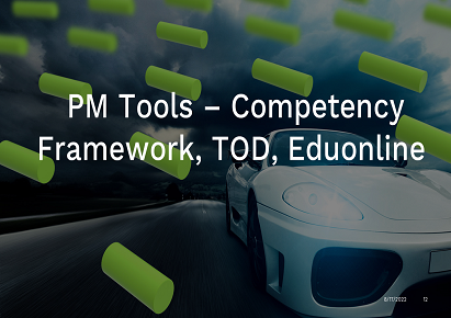 FTM- PM Tools - Competency Framework, ToD, Eduonline EDUFTMTOD12