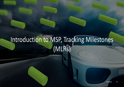 Introduction to MSP, Tracking Milestones (MLRs) EDUPROFTM1027